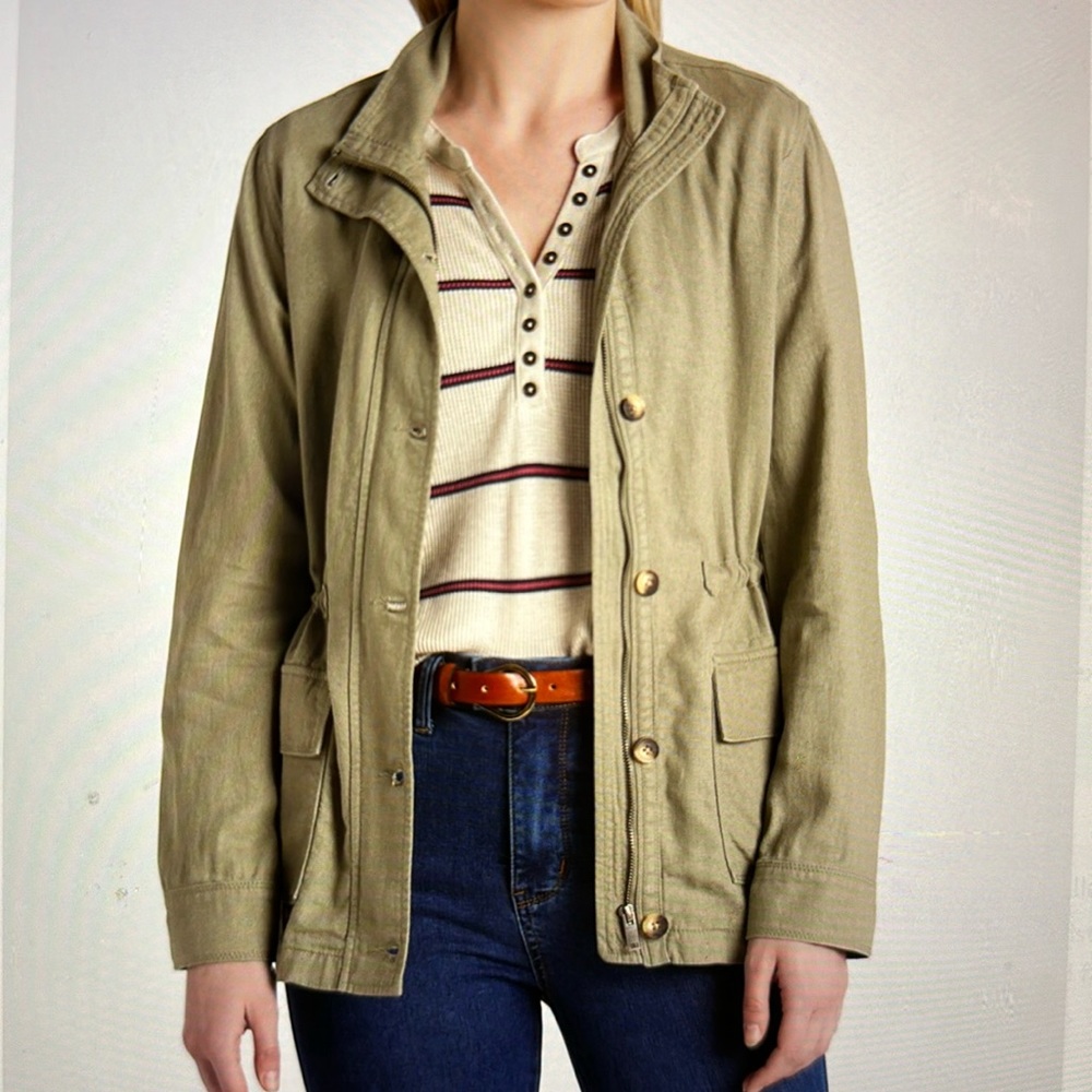 Market & Spruce Care Linen Cargo Jacket